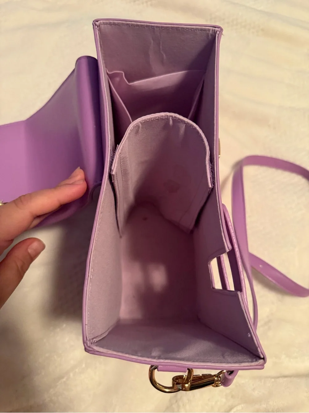 Lilac Crossbody Bag with Integrated Cup Holder - Unbranded